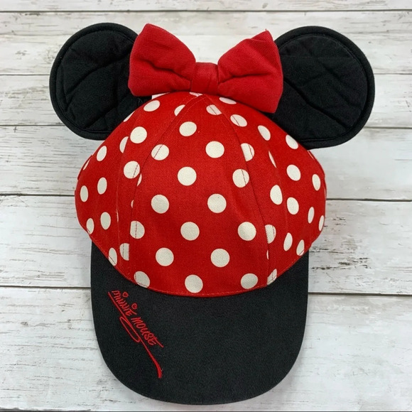 Disneyland Minnie Mouse Ears Polka Dot Red Hat - Picture 1 of 5